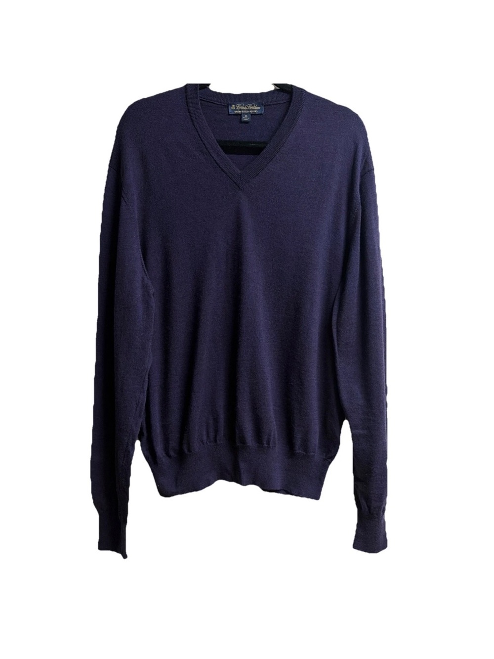 Brooks Brothers Men's V-Neck Merino wool long sleeve purple sweater XL